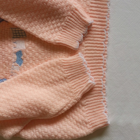 vintage embroidered knit sweater matching outfit set 6-9 months baby girl - Picture 5 of 15